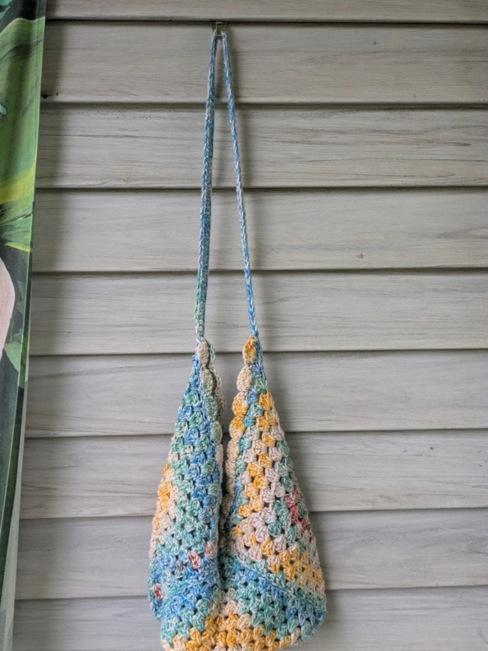 Handmade Pastel Multicolor Crochet Shoulder Bag